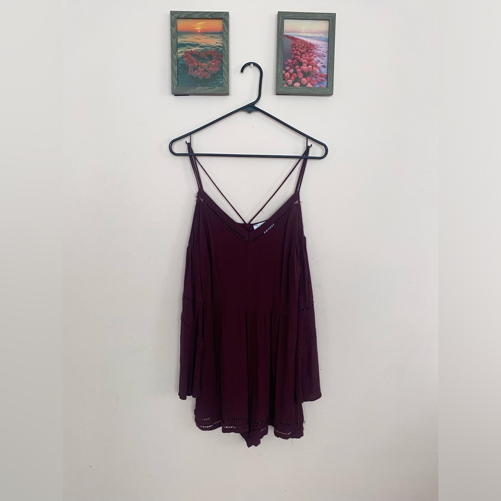 Kendall and Kylie romper - burgundy - size M